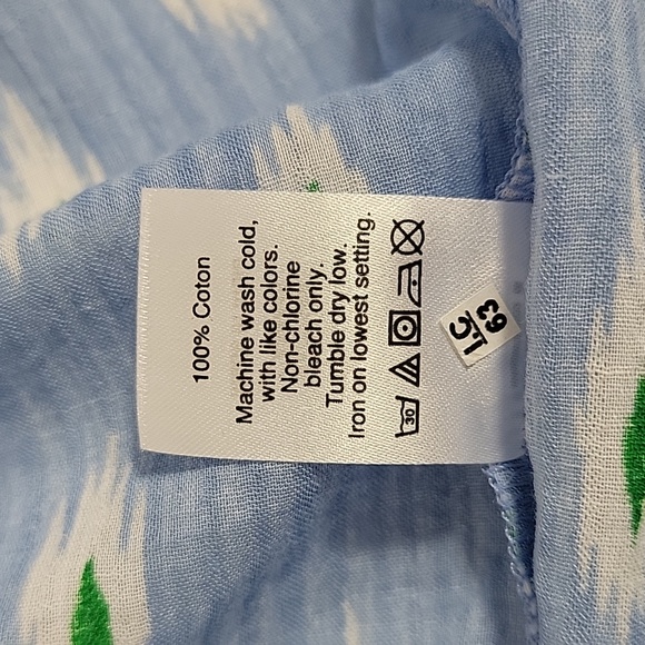 J. Crew Women's Blue White Green W/ Bow Accent Sleeveless Top, L NWT - Picture 7 of 7